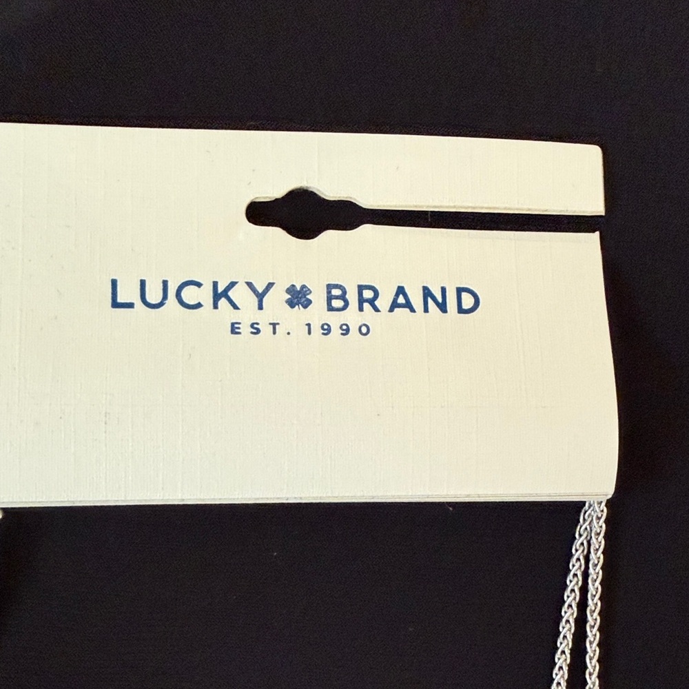 NWT Lucky Brand Silver-Tone Necklace with Turquoise Discs and Bar Detail - Picture 2 of 6